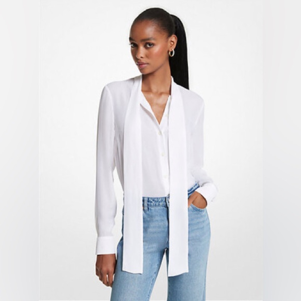 ✨NWT✨ Michael Kors Tie-Neck Blouse